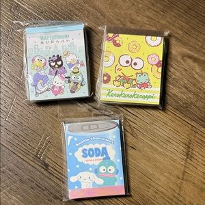 Sanrio Notepad Trio with Pink, Yellow, and Blue Designs